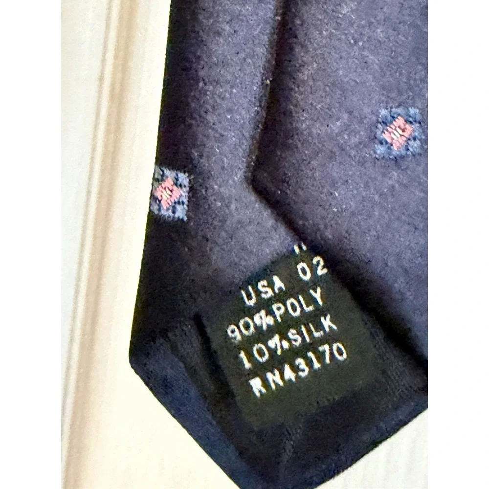 Van Heusen Neck Tie, Navy Blue Polyester Silk Neck Tie, Designer Neck Ties